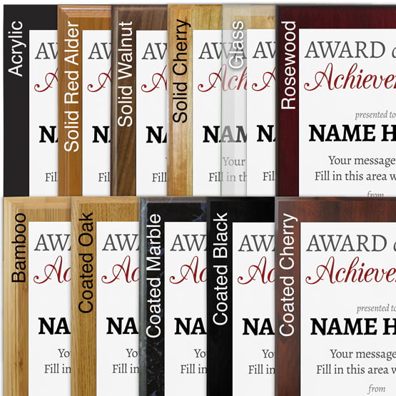 Custom Recognition "Award of" Plaques