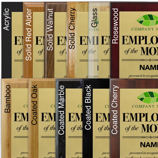 Custom Employee of the Month Plaques with Your Logo in Style 1