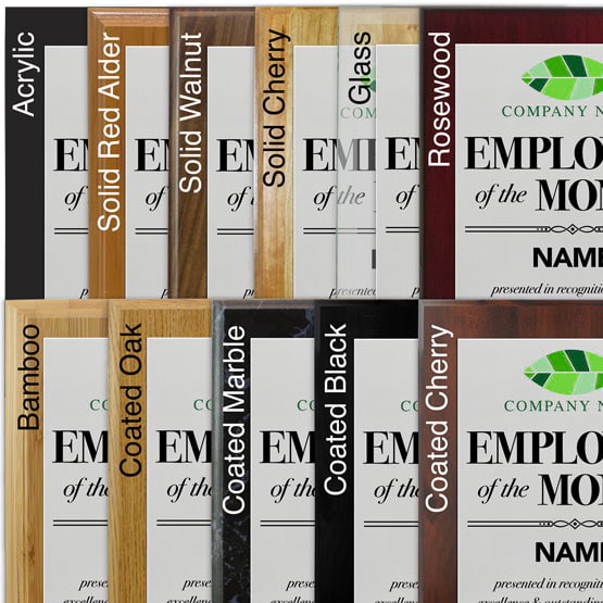 Custom Employee of the Month Plaques with Your Logo in Style 1
