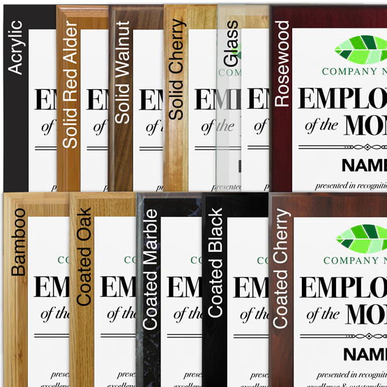 Custom Employee of the Month Plaques with Your Logo in Style 1