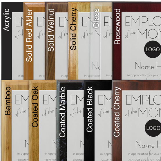 Comparison of board options with silver  aluminum metal.