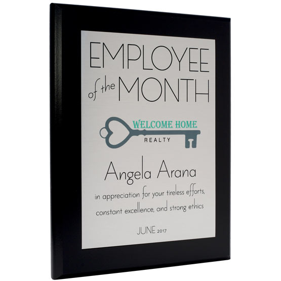 Custom Employee Of The Month Plaque In Full Color With Your Logo, Recipient's Name, And Date.