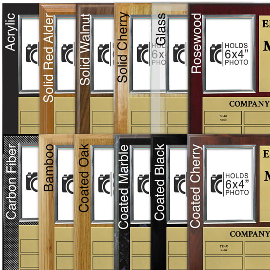 Custom Employee of the Month Picture Frame Perpetual Plaque with 12 Plates