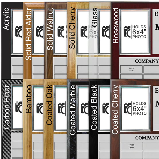 Custom Employee of the Month Picture Frame Perpetual Plaque with 12 Plates