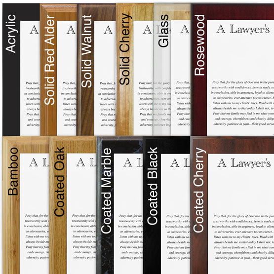 Custom Lawyer’s Prayer Plaque - Aluminum Plaque with Name and Title