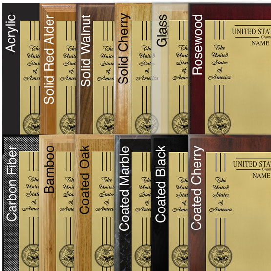 Comparison of board options with gold aluminum metal.