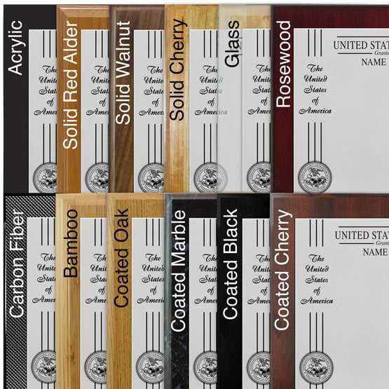 Comparison of board options with silver  aluminum metal.