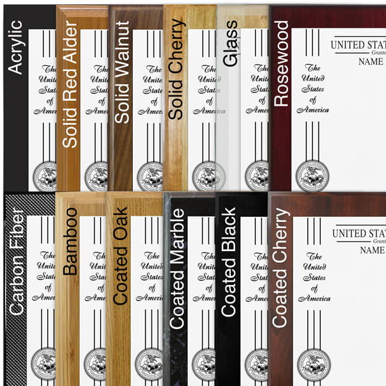 Comparison of board options with white aluminum metal.