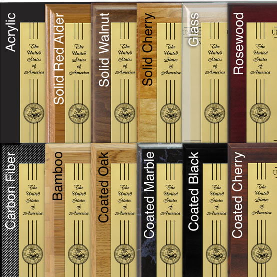 Comparison of board options with gold aluminum metal.
