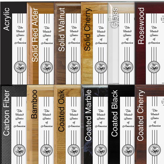 Comparison of board options with white aluminum metal.