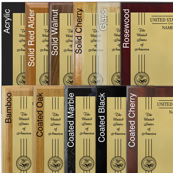 Comparison of board options with gold aluminum metal.