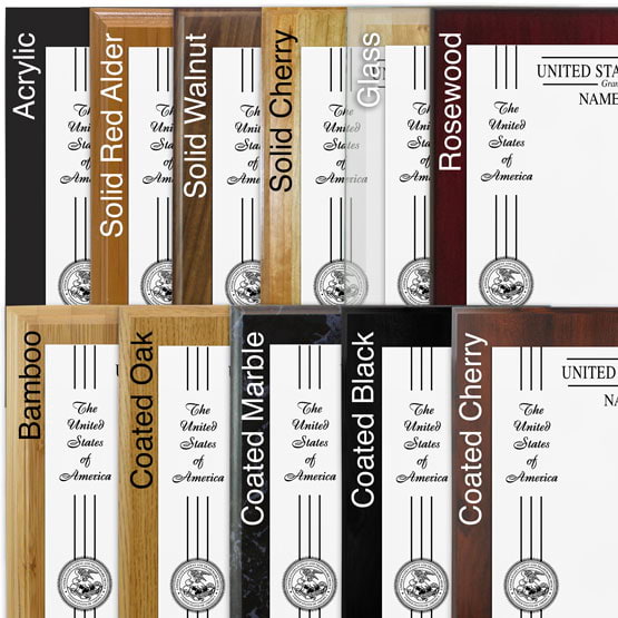 Comparison of board options with white aluminum metal.