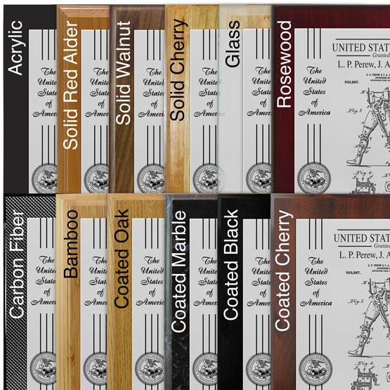 Comparison of board options with silver aluminum metal.