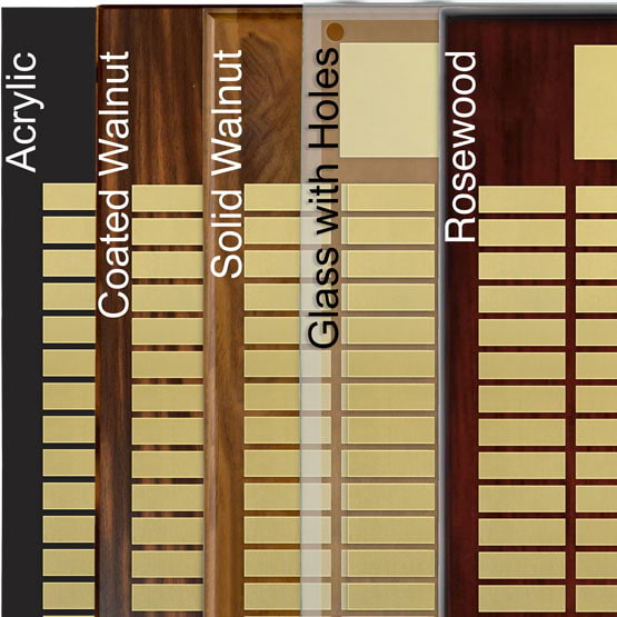 Comparison of board options with gold aluminum metal.
