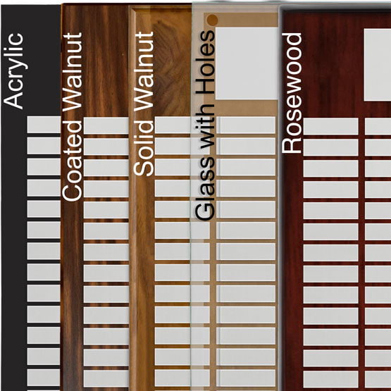 Comparison of board options with silver aluminum metal.