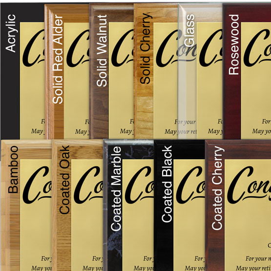 Comparison of board options with gold aluminum metal.