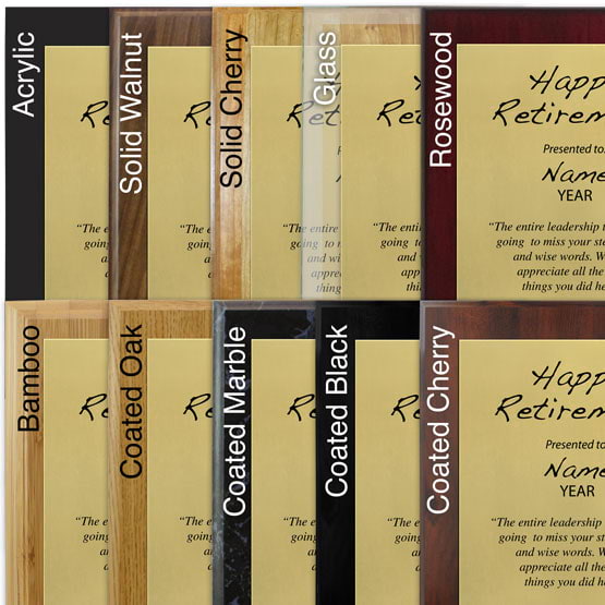 Comparison of board options with gold aluminum metal.