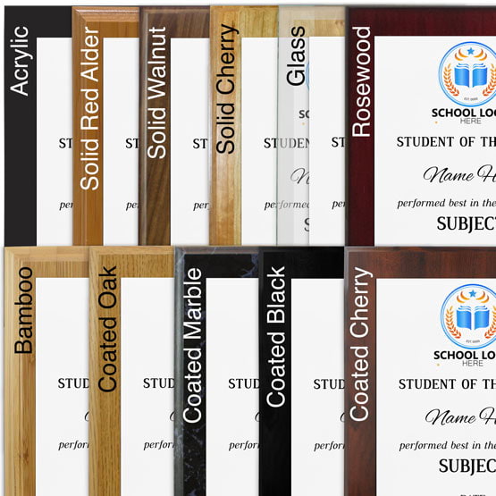 Custom Student of the Year Plaques - Sublimated Aluminum Plaques