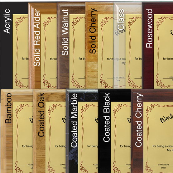 Comparison of board options with gold aluminum metal.