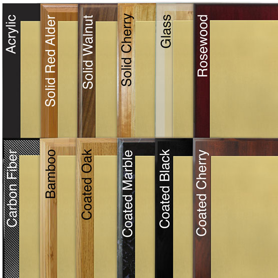 Comparison of various board options with gold aluminum metal.