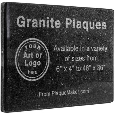 Custom Memorial Plaques - Engraved or Color Printed Black Granite Plaques