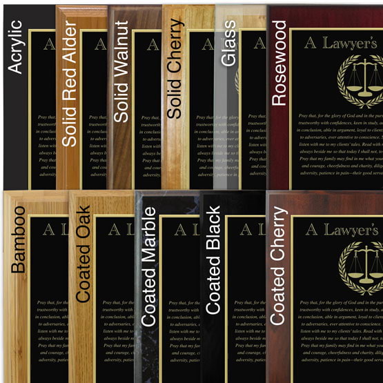 Custom Lawyer’s Prayer Plaque - Aluminum Plaque with Name and Title