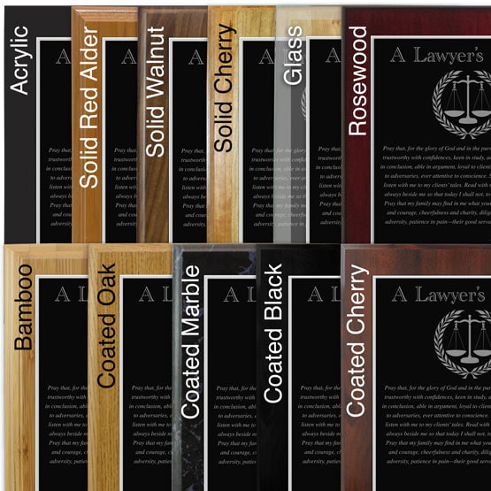 Custom Lawyer’s Prayer Plaque - Aluminum Plaque with Name and Title