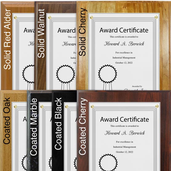 Comparison of various board options with plexiglass and 4 gold tacks
