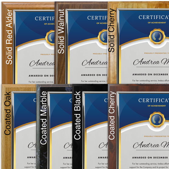 Certificate Plaque Display Kits with Frame - Ships Today