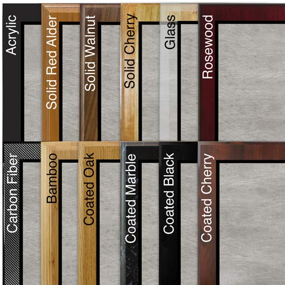 Comparison of board options for titanium plaques.