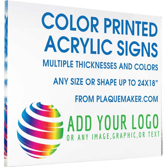 Sign Writing Colour Custom Acrylic Signs - Color Printed Acrylic | PlaqueMaker.com