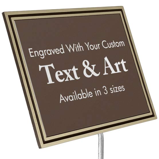 Euro Metal Rectangular Sign Rectangle Cast Metal Signs, Screws or Stand | PlaqueMaker.com