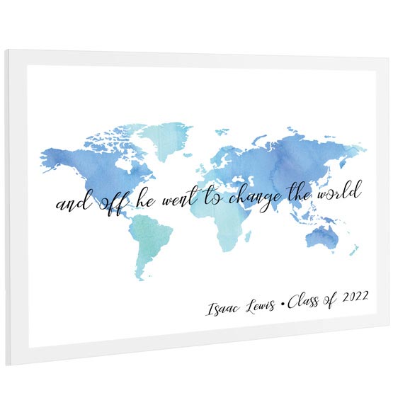 Clear Acrylic Sign With White Aluminum Plate Color Printed With World Map And Graduate Details And Change The World Message