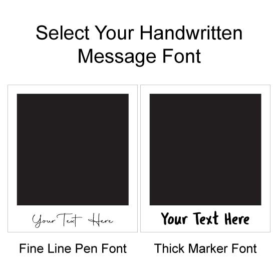 Two Samples Of Handwritten Fine Line And Thick Marker Font Options For Custom Aluminum Sign With Instant Film Style