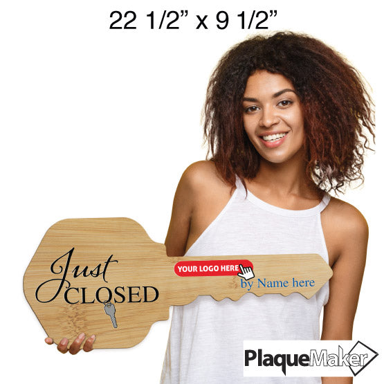 House Key Shaped Wooden Signs - Custom Signs With Color Printing