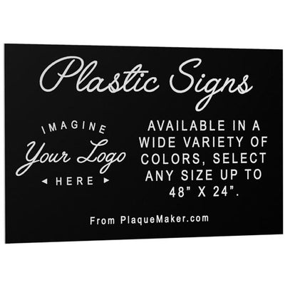 Custom Plastic Sign - Engraved Plastic Sign in a Variety of Colors