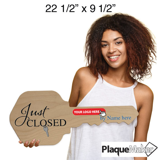 House Key Shaped Wooden Signs - Custom Signs With Color Printing