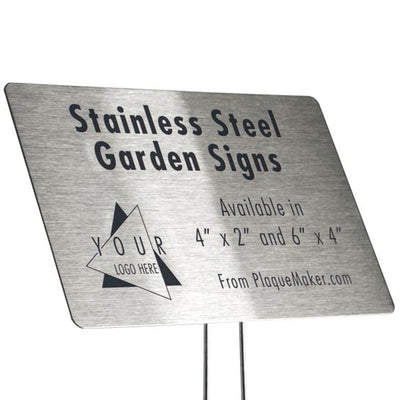 Custom Garden Signs - Stainless Steel Metal Garden Marker Plaques