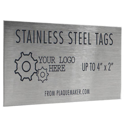 Custom Stainless Steel Labels - Engraved Metal Tags up to 4x2"