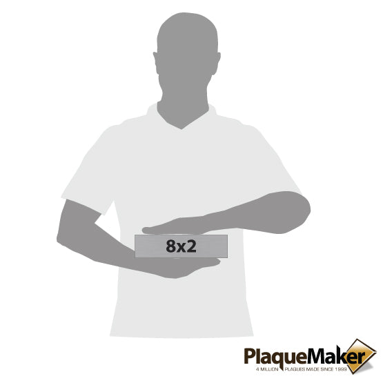 Size Guide With Blank Figure Holding Custom Eight By Two Stainless Steel WiFi Sign Showing Measurements