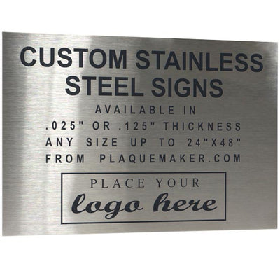 Custom Stainless Steel Sign, Engraved Metal Sign or Color Printed Custom Sign