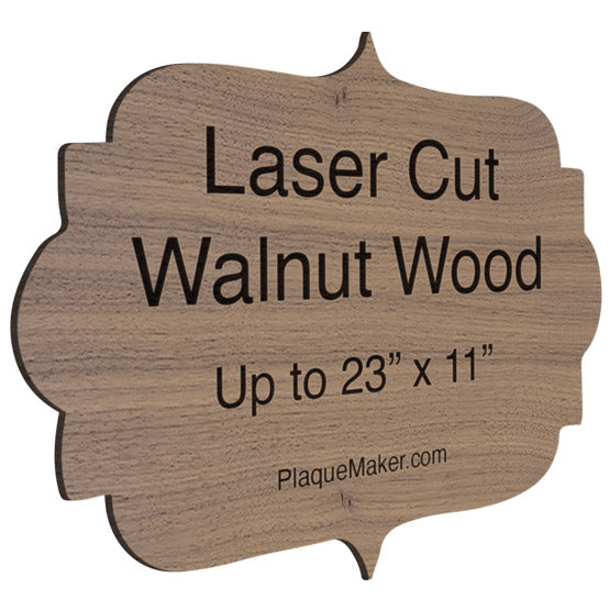 Laser Cut Walnut Wood Signs | Custom Engraved or Printed – PlaqueMaker