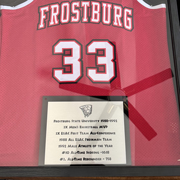 Order 950094 Review Image. Silver aluminum sign attached to a jersey display.