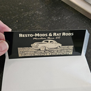 Order 953787 Review Image. A laser engraved sign meant to be attached to a car