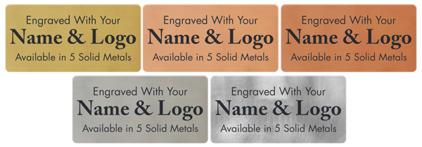 5 Solid Metal Name Tags