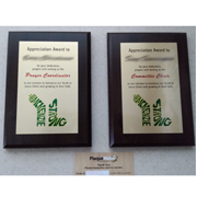 Order 818940 Review Image. Two Aluminum Gold Plaque awards.