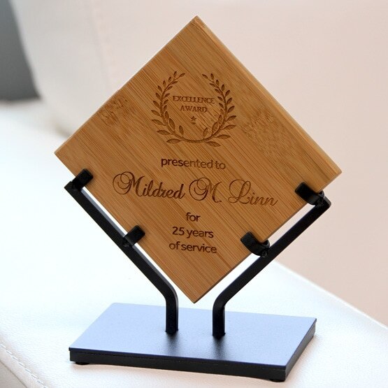 Bamboo Award w/ Iron Stand by Couch