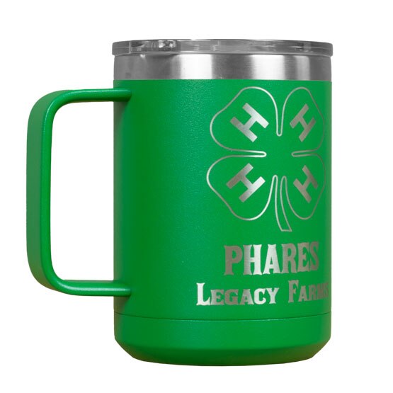 Custom Engraved 4-H Green Mug