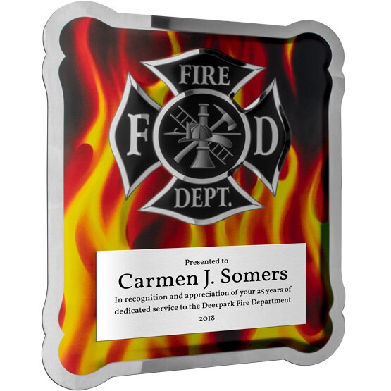 Custom Firefighter Hero Plaque