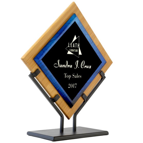 Custom Blue Acrylic Standing Awards